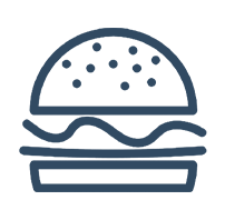 Logo with blue lines presenting burger - The Das Law Firm